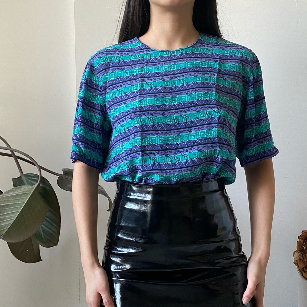 Silk Retro Pattern Shirt